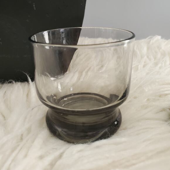Smokey Gray Glass Whiskey Set of 2 - Picture 2 of 7